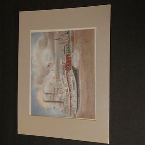 Nwot. Archie "Arch"  Boyd Natchez sternwheeler steamboat New Orleans print.